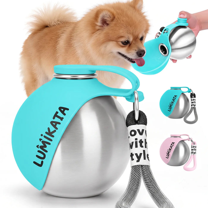 2-in-1 Portable Dog Water Bottle & Foldable Bowl