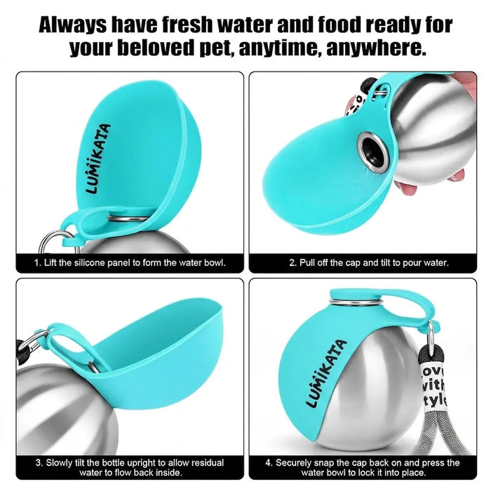 2-in-1 Portable Dog Water Bottle & Foldable Bowl